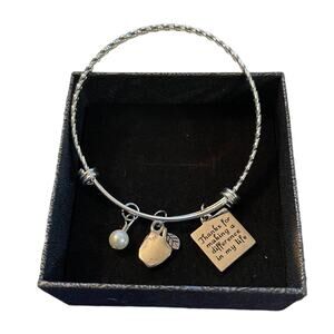 Teacher Silver Thanks For Making A Difference Bracelet One Size